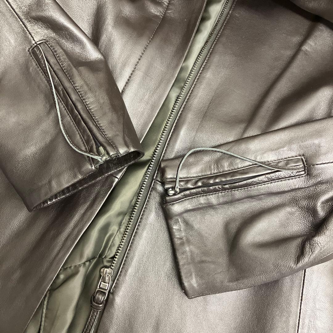 ⭐*☆様 新品　m/m ビノン　羊革　軽量　レザー　ノーカラーコート　ジャケット