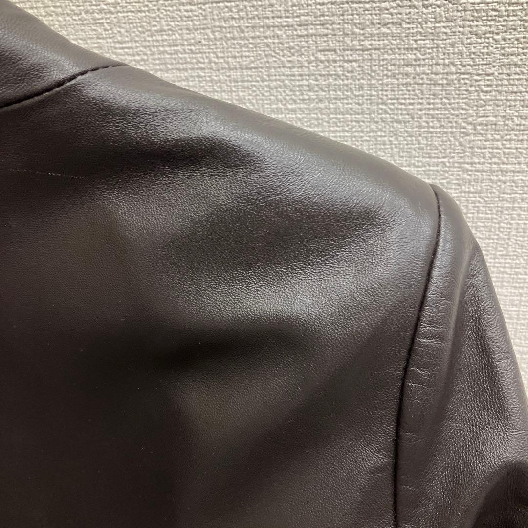 ⭐*☆様 新品　m/m ビノン　羊革　軽量　レザー　ノーカラーコート　ジャケット