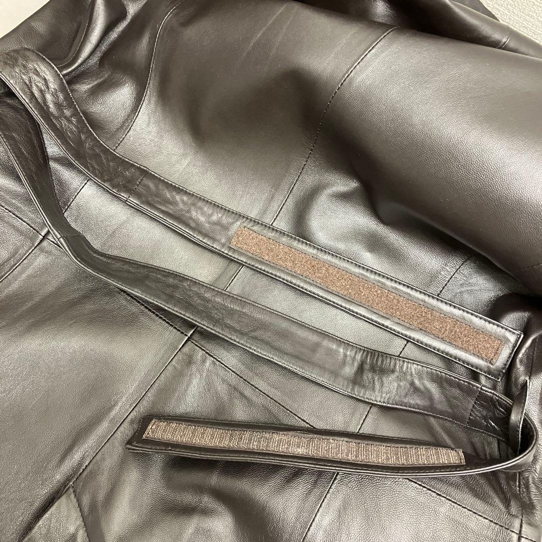 ⭐*☆様 新品　m/m ビノン　羊革　軽量　レザー　ノーカラーコート　ジャケット