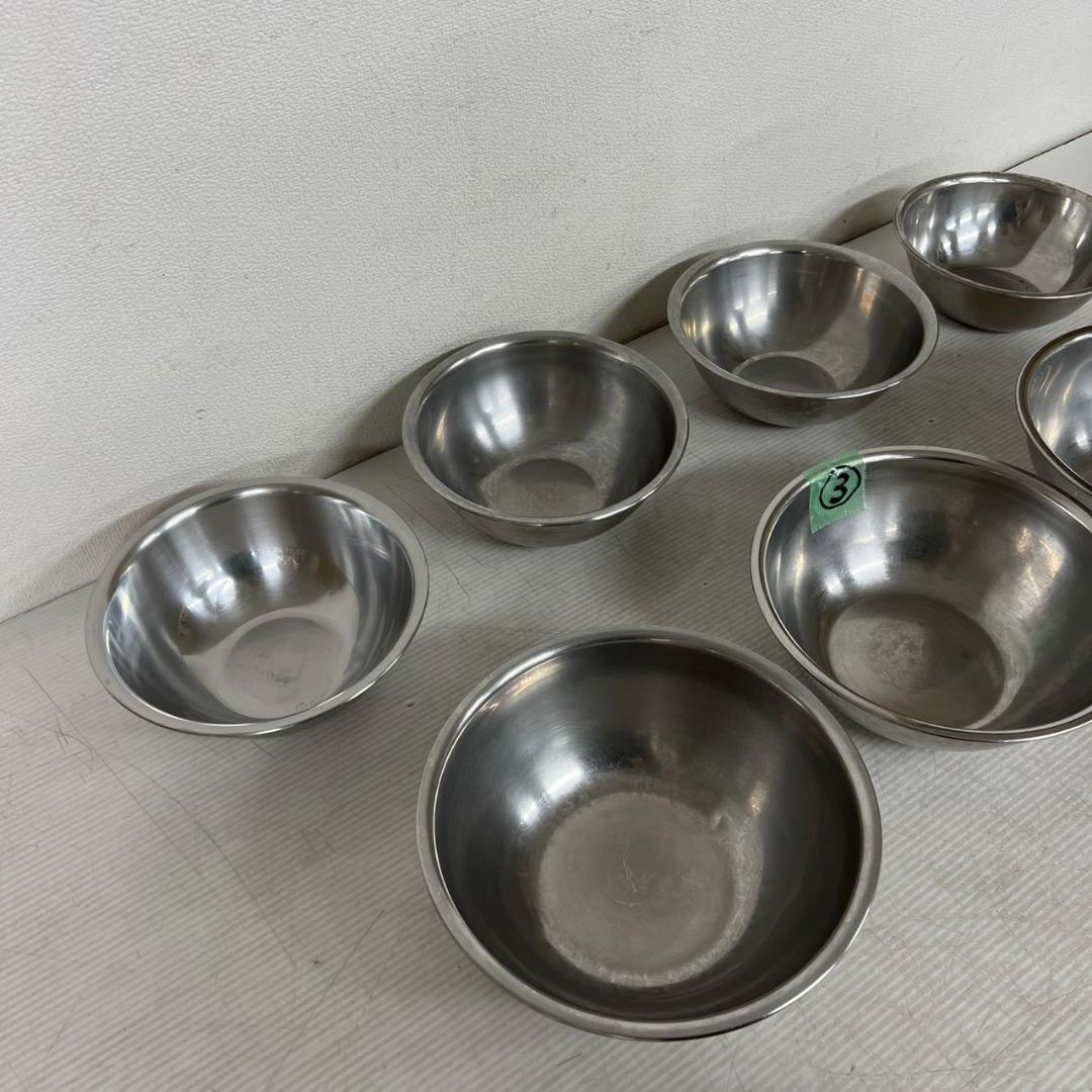 ステンレス製 ミキシングボール 18φ 21φ 7個セット ③ Y0795