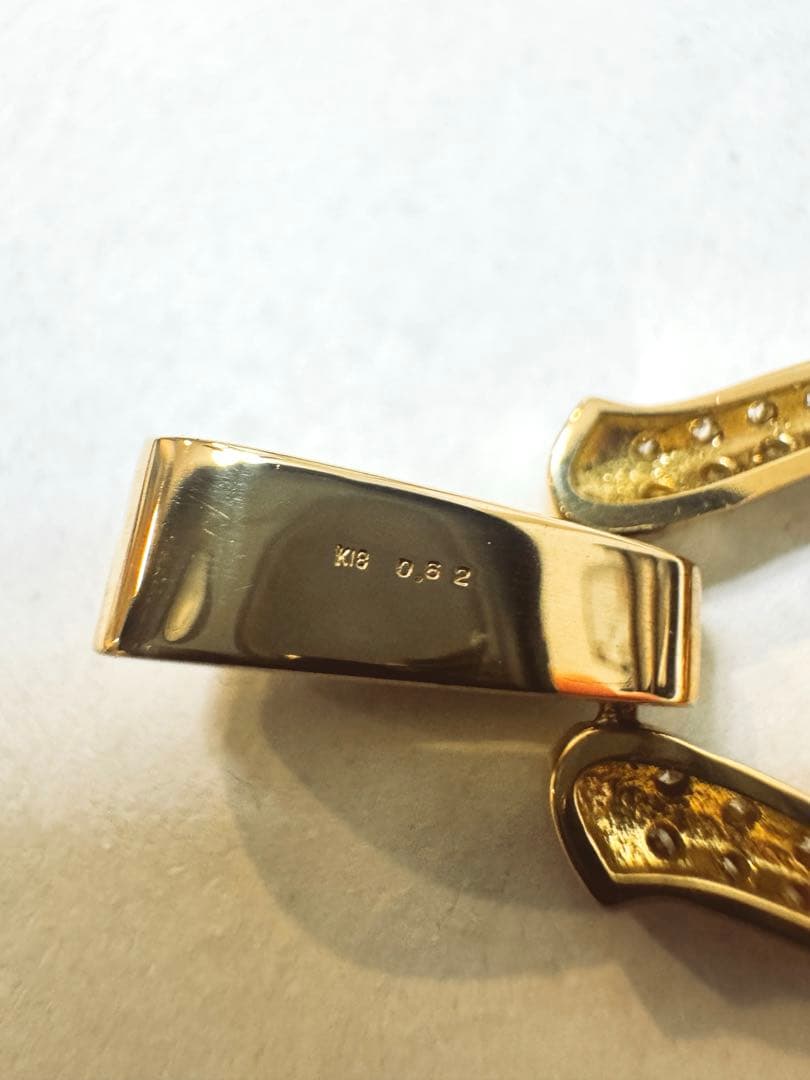 K18 馬蹄 ダイヤモンド ペンダント トップ