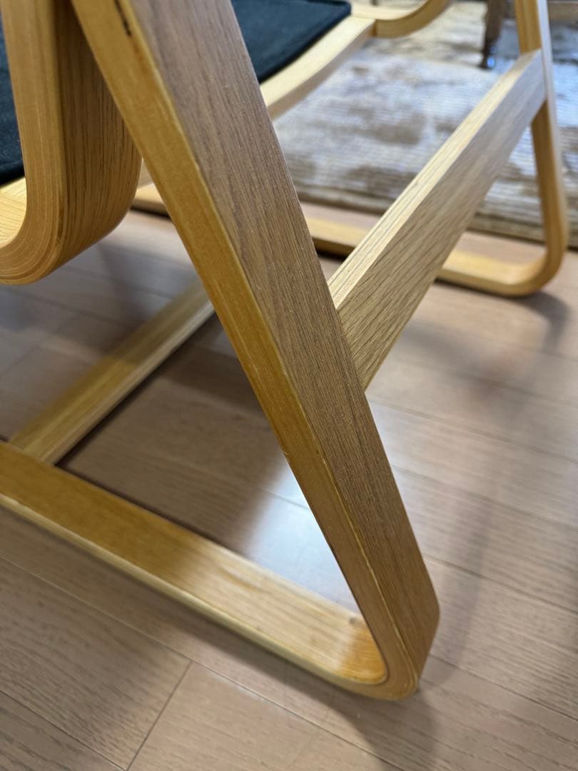 無印良品・オーク材・リビングでもダイニングでもつかえるソファチェア　カバー付き