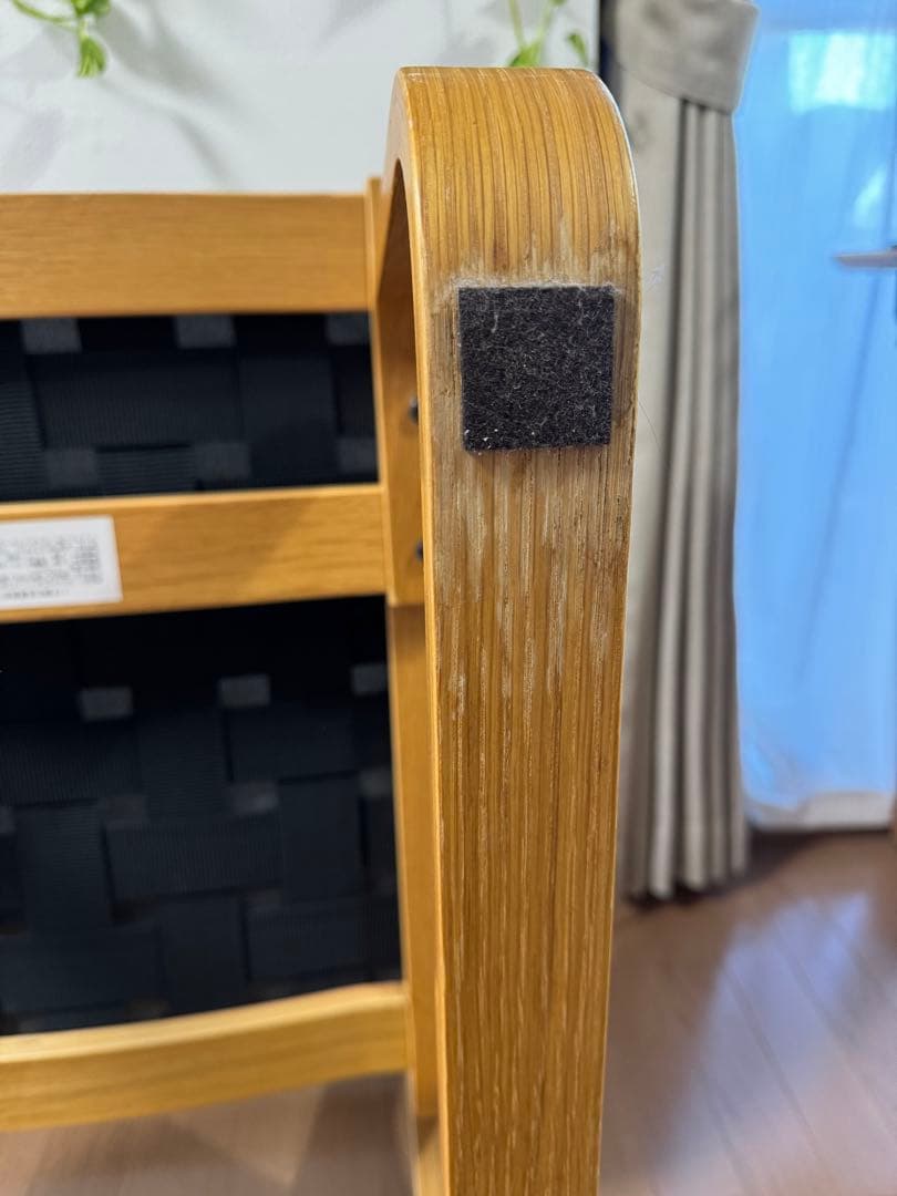 無印良品・オーク材・リビングでもダイニングでもつかえるソファチェア　カバー付き