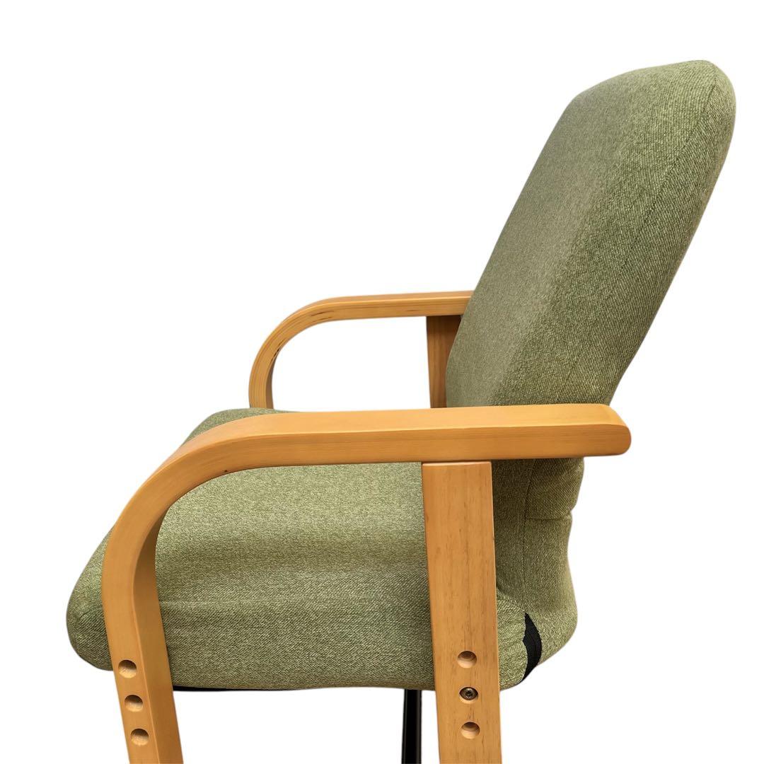 【美品】ニトリ　緑色 布製リクライニングチェア　高座椅子　折りたたみ