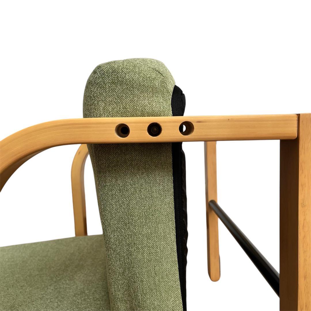 【美品】ニトリ　緑色 布製リクライニングチェア　高座椅子　折りたたみ