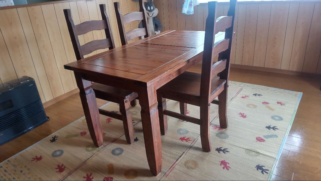 user_0f3080b0 木製ダイニングテーブルとチェア3脚セット