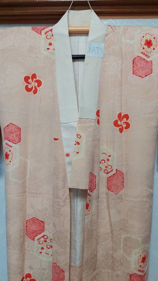 NA73アンティーク長襦袢正絹着丈122センチ裄丈62センチ