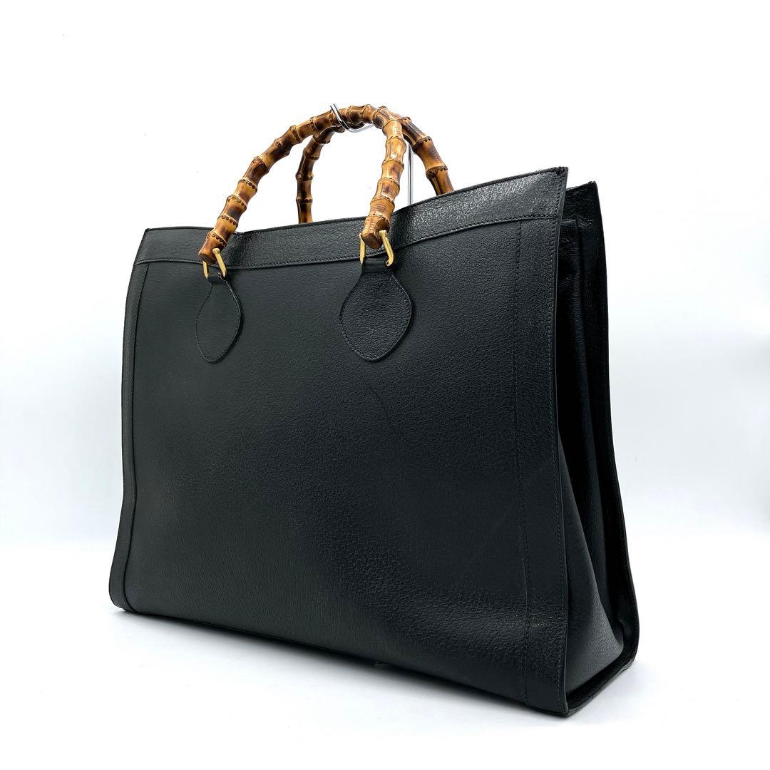 【GUCCI】トートバッグ　バンブー　レザー　ブラック