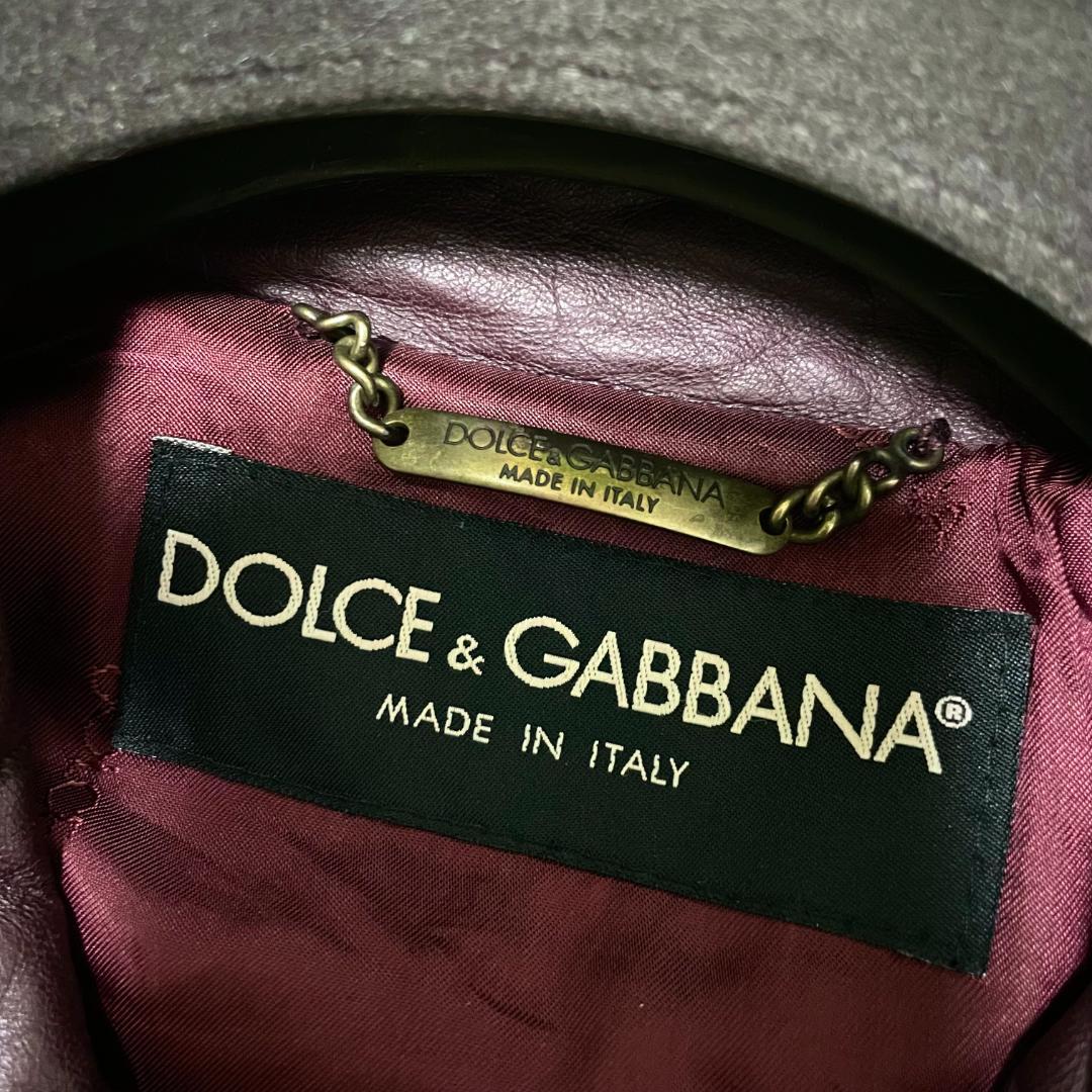 美品 ドルチェ&ガッバーナ ラムレザージャケット ワインレッド 46/M-L