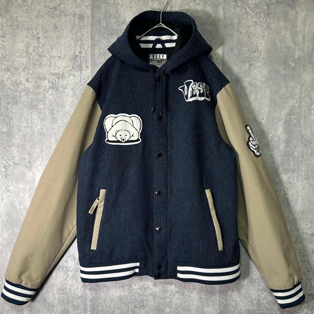 希少 VESP スノボーウェア ジャケット パーカー シロクマ M ベスプ