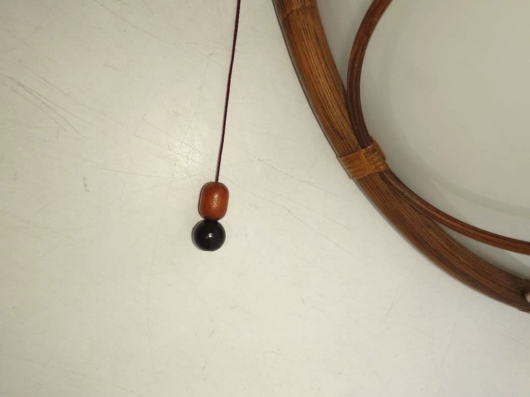 ラタン 電気傘 シーリングライト 天井照明 籐 木製 アンティーク 昭和レトロ