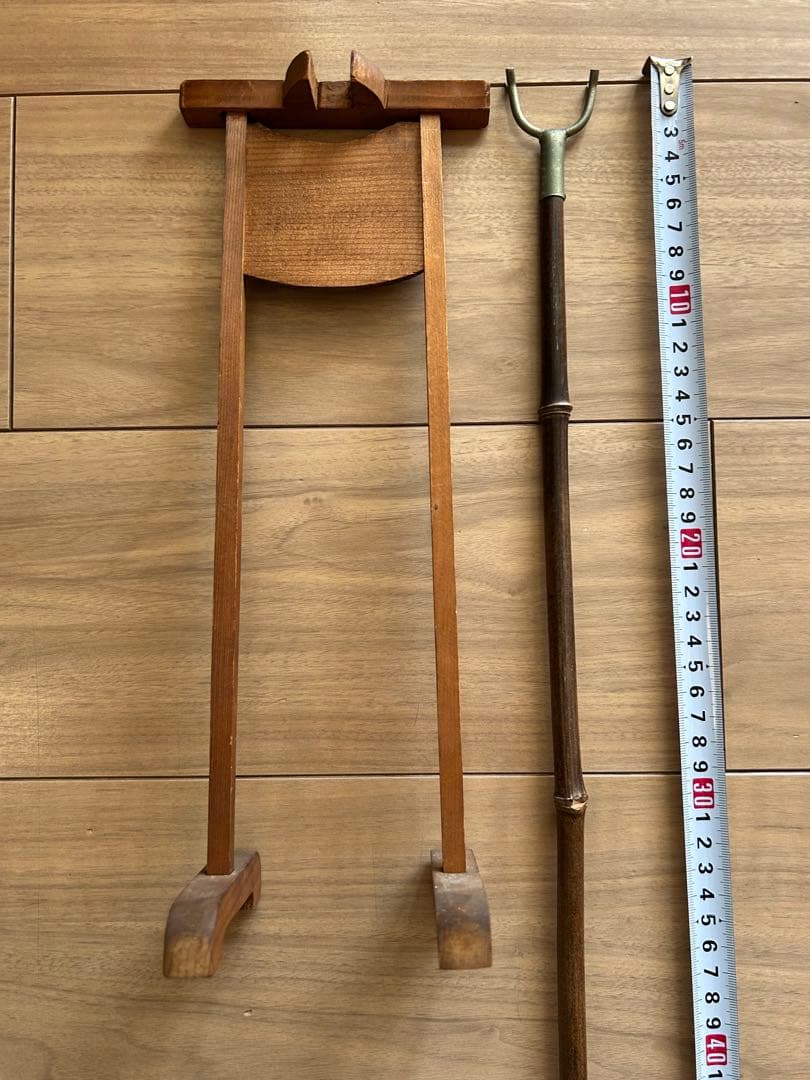 昭和レトロ 黒竹 矢筈 掛け軸　やはず