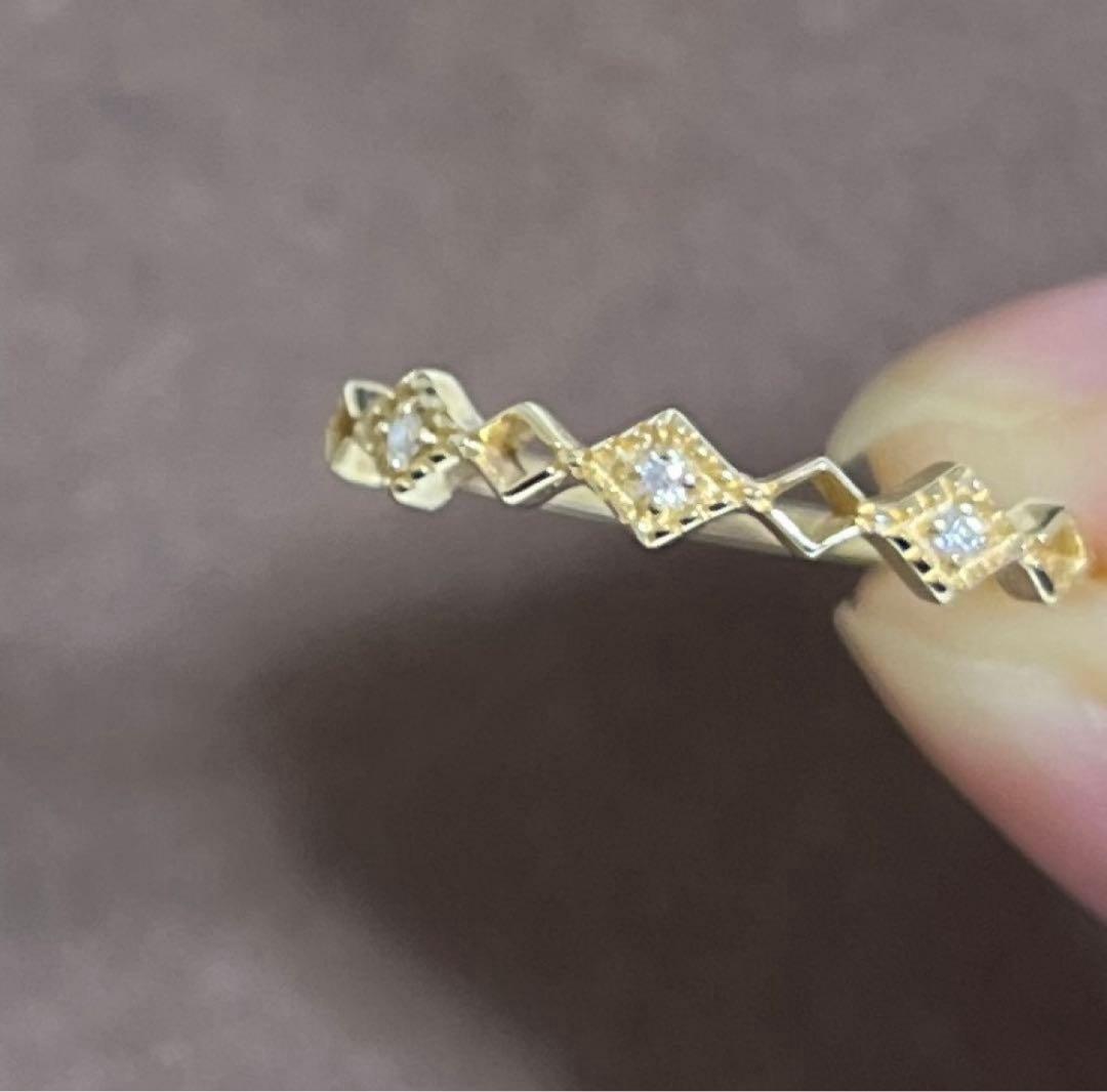 ★K10★レイヤード ウォーターマーク リング イエローゴールド　ete