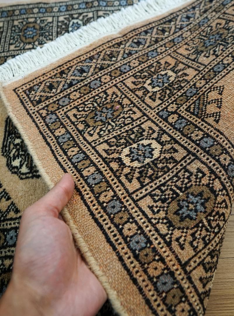 93×62cm トルクメン ボハララグ 手織り絨毯