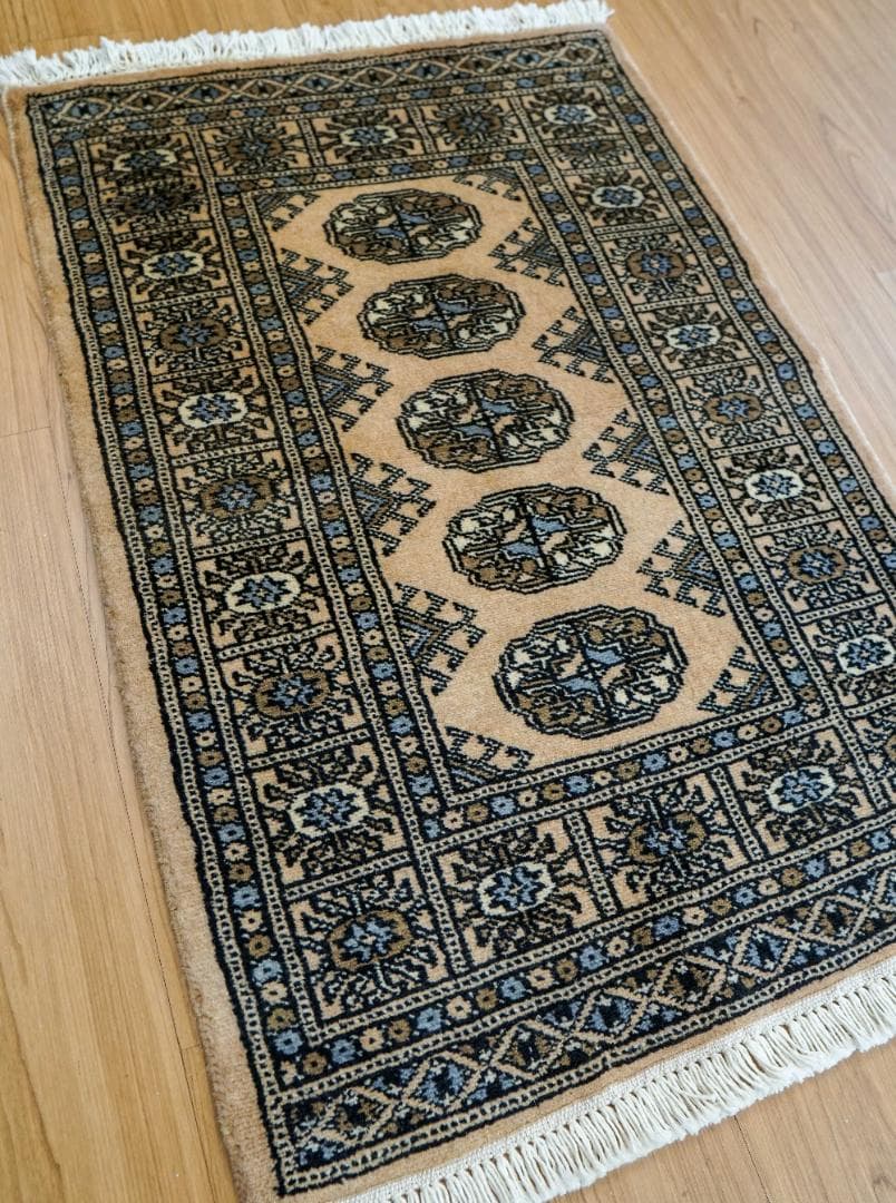 93×62cm トルクメン ボハララグ 手織り絨毯