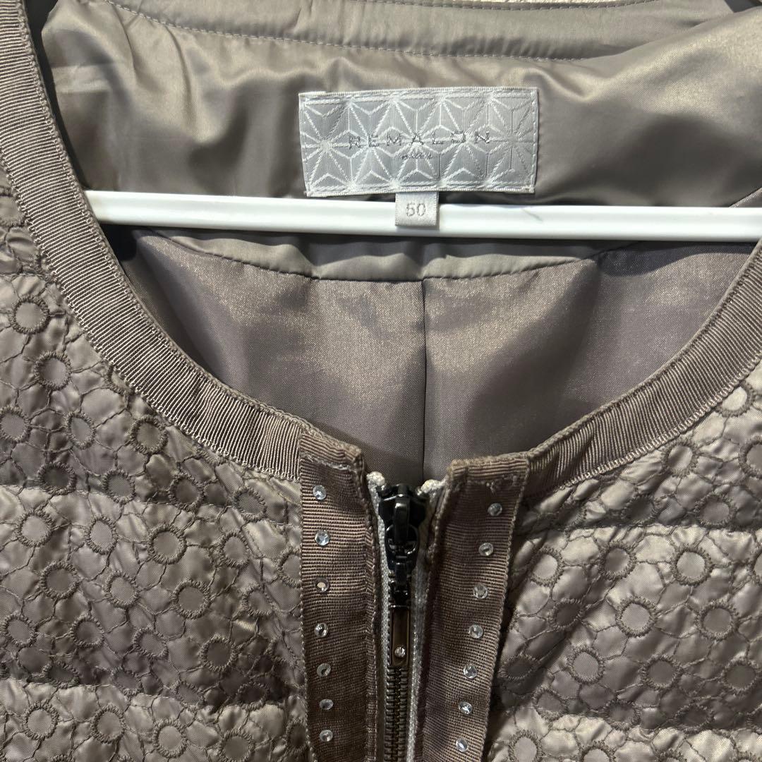 REMALON 高級　ダウン　ジャケット　ベージュ 大きいサイズ