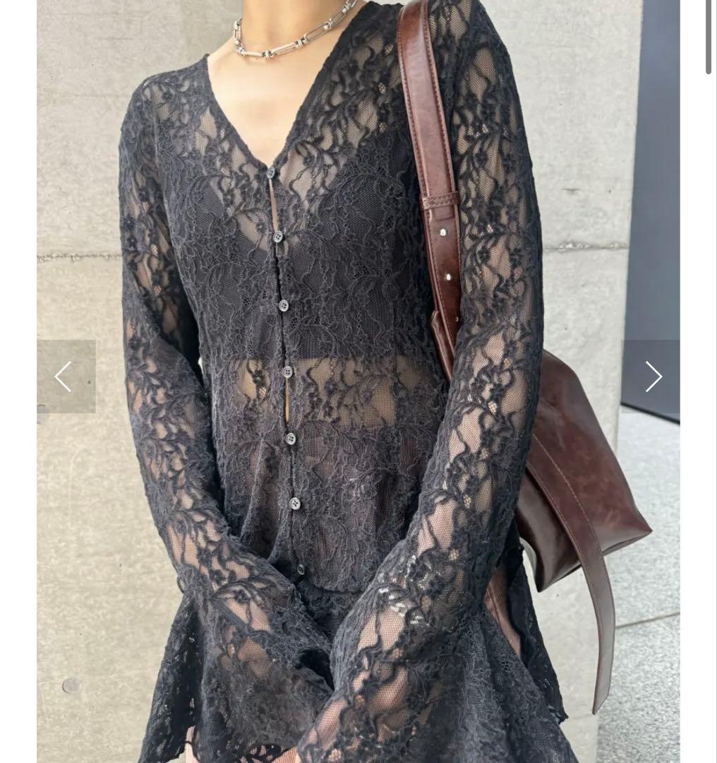 ぷ*ん様 UND 2WAY CUT LACE FRILL TOP aneri ブ