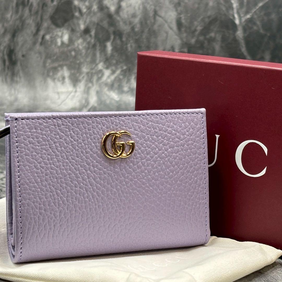 ナナ ✨GUCCI 折り財布 GGマーモン 772738 ライトパープル