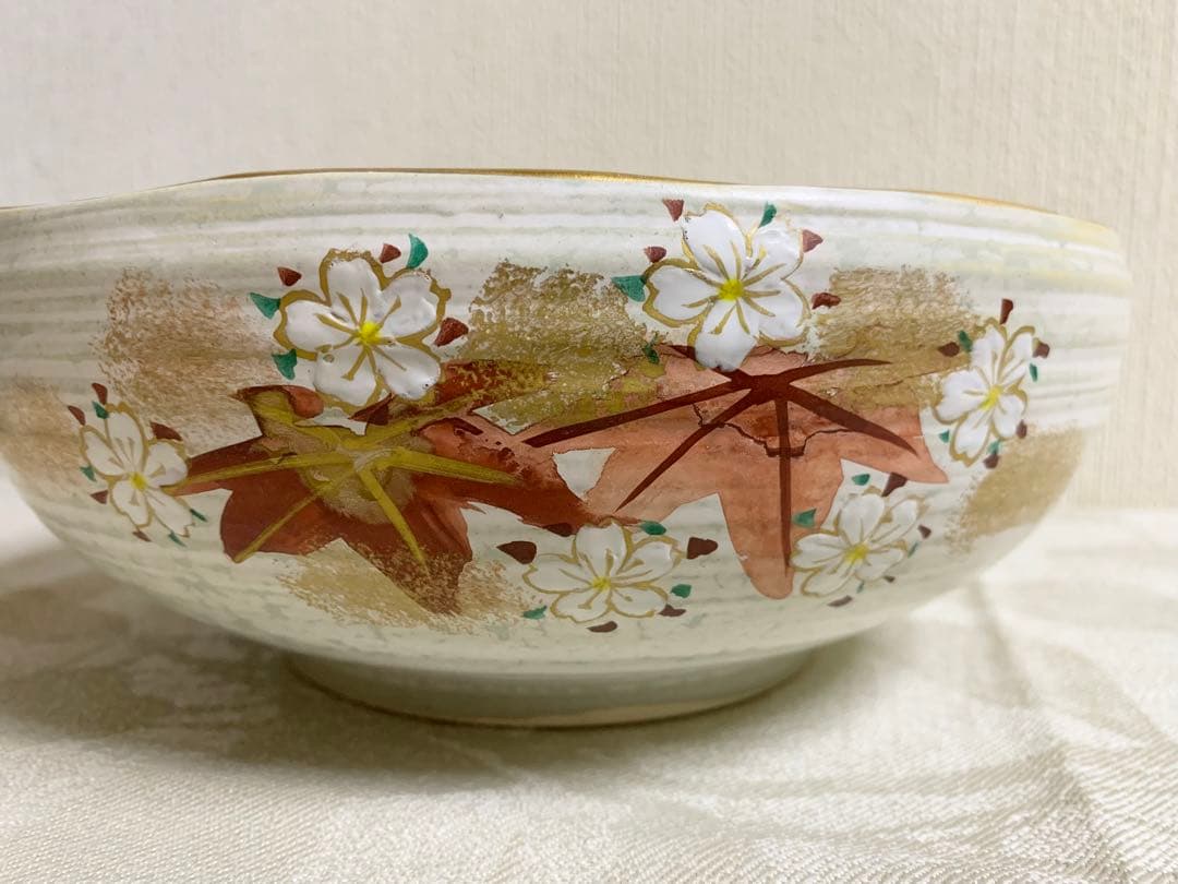 美品 京都雲楽窯6点セット 京焼 清水焼 桜もみじ 陶器 大皿 おもてなし 来客