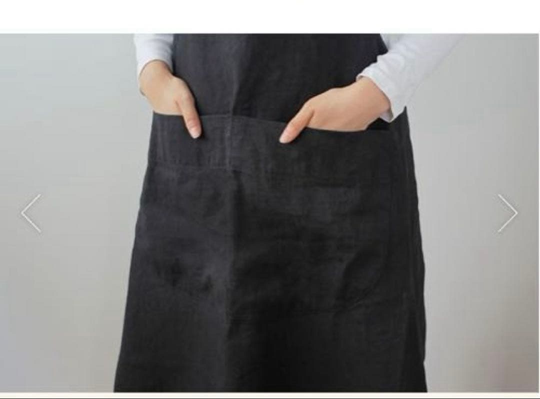 UTO フランスエプロン　リネン　ブラック