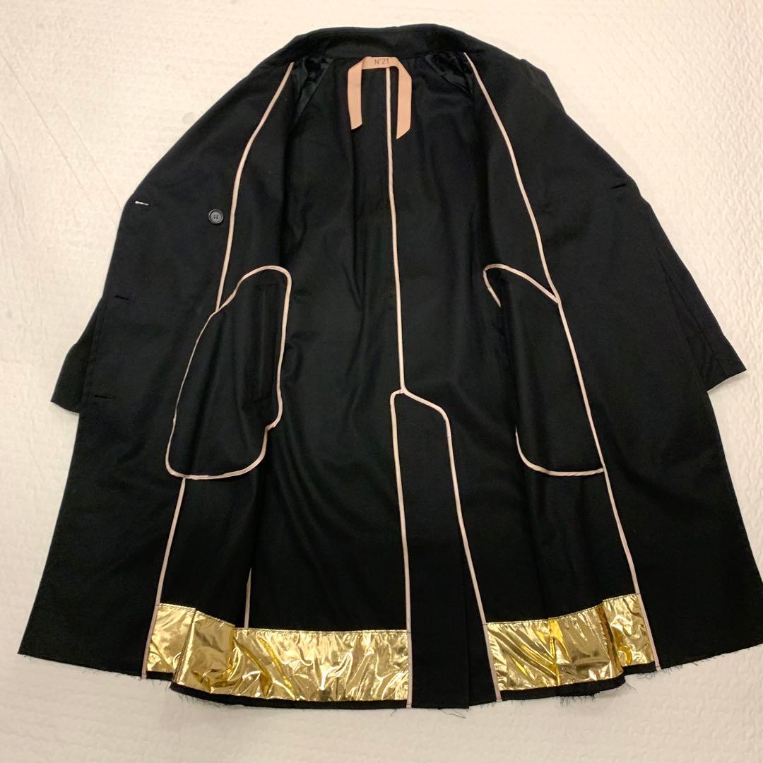 ☆美品☆N°21 ビッグロゴ トレンチコート ウィメンズ 40 BLK