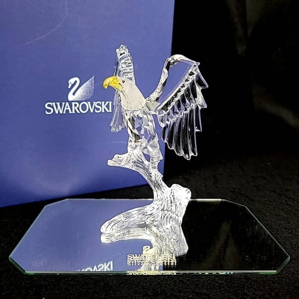 ●未使用級◆スワロフスキー　ハクトウワシ　置物　フィギュリン　箱つき 0