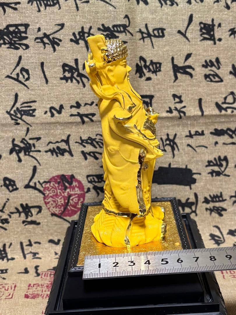 極美品・绒沙金「財神」置物 14cm 5892-1/3