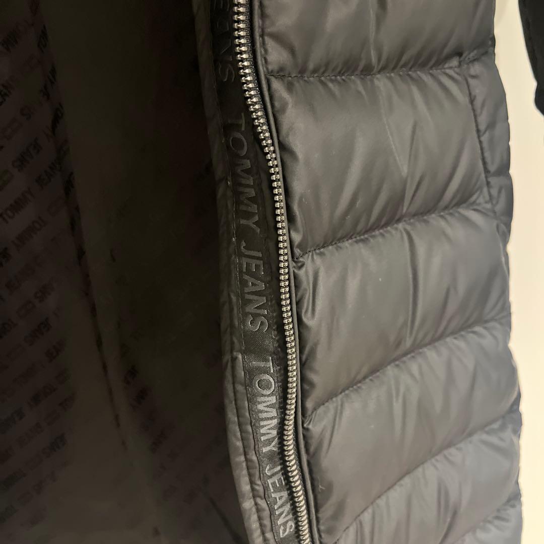 フード付きロングダウンジャケット 黒