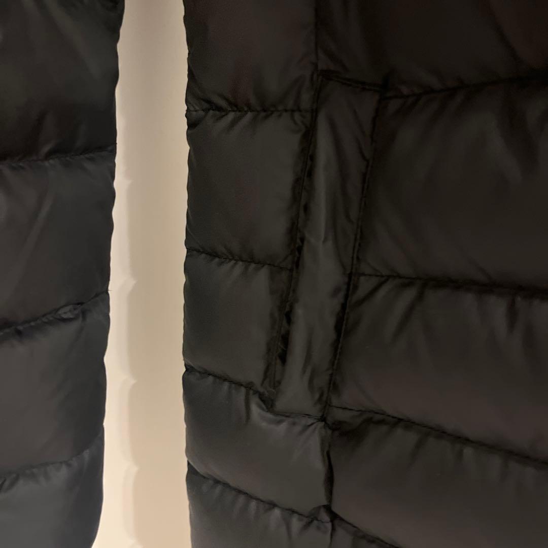 フード付きロングダウンジャケット 黒