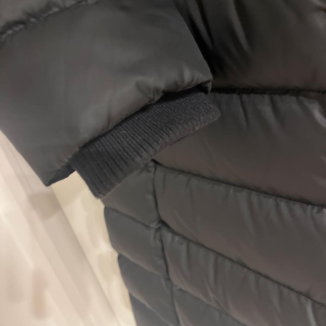 フード付きロングダウンジャケット 黒