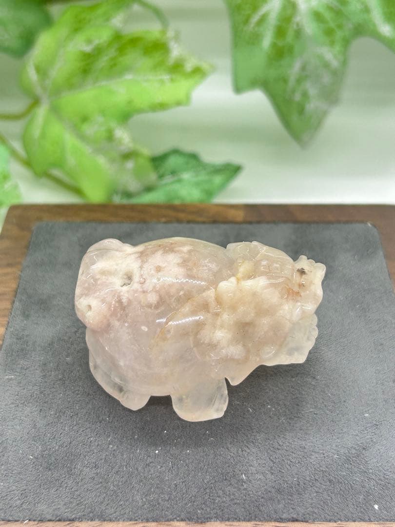 天然石桜瑪瑙龍亀　No.783