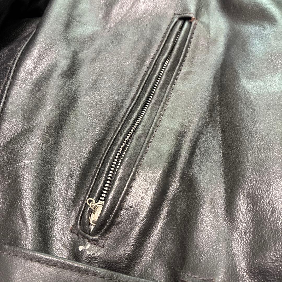 【USA製】Excelled ダブル ライダースジャケット 本革 46 黒 希少