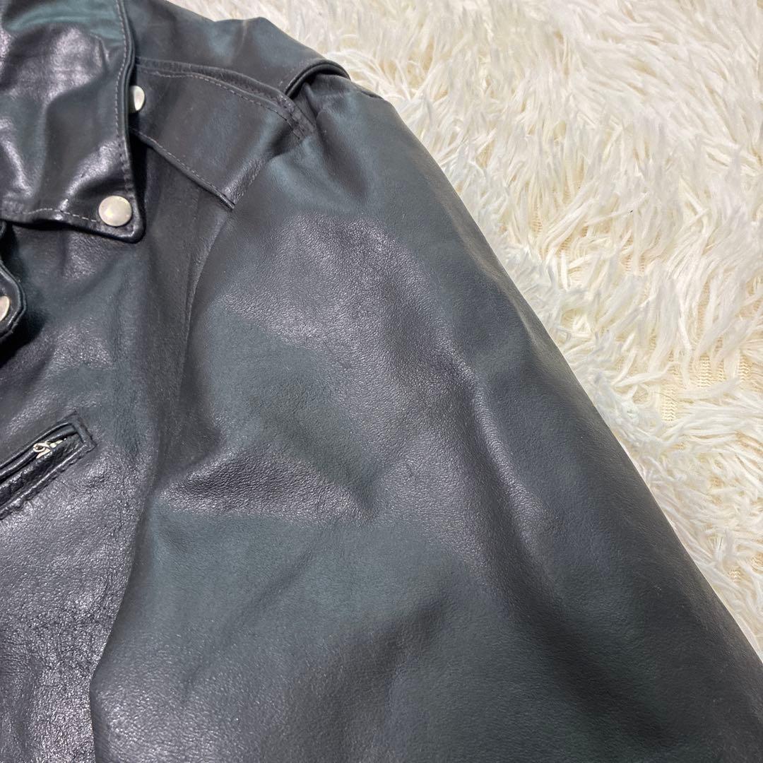 【USA製】Excelled ダブル ライダースジャケット 本革 46 黒 希少