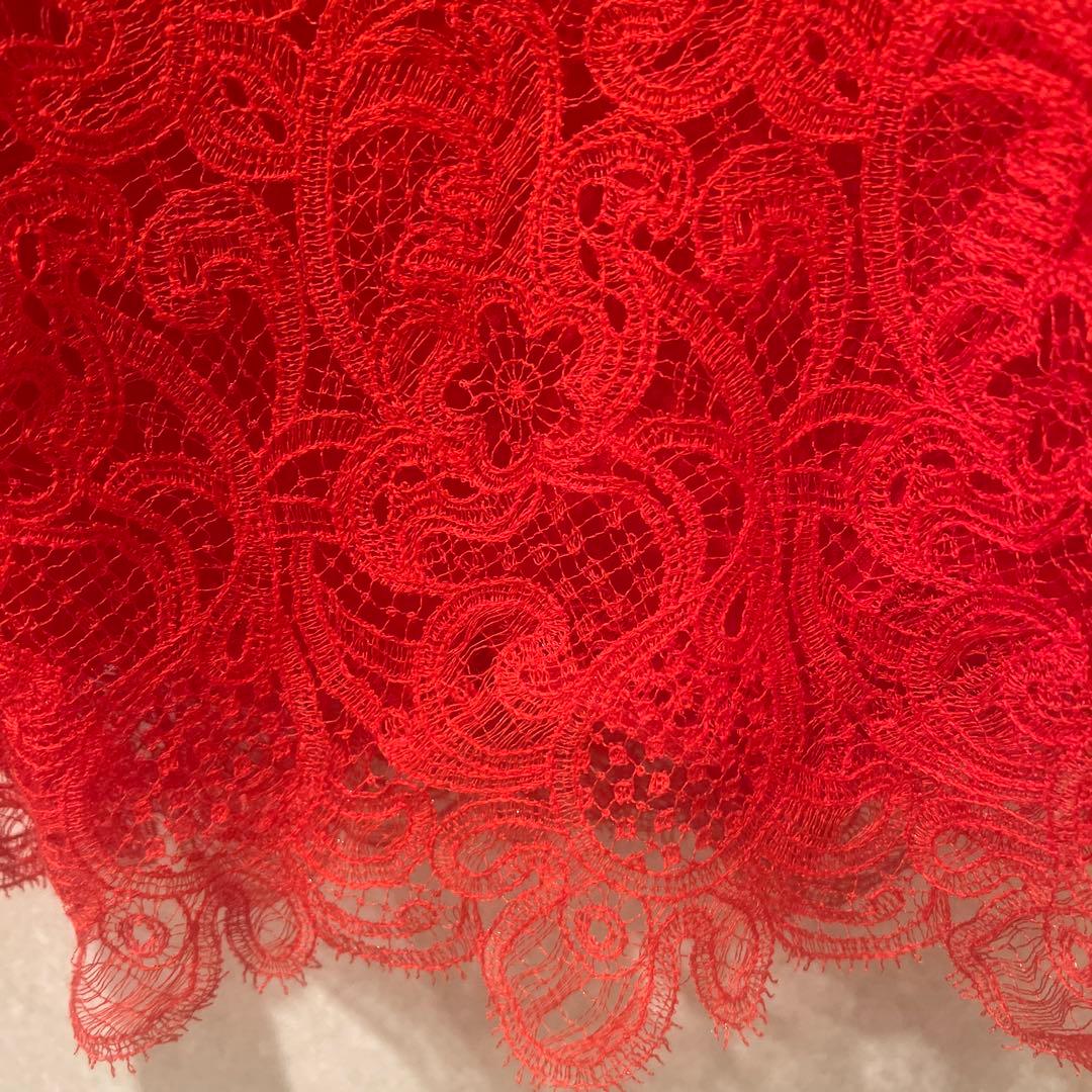 お値下げ新品未使用　レース 半袖トップス 赤