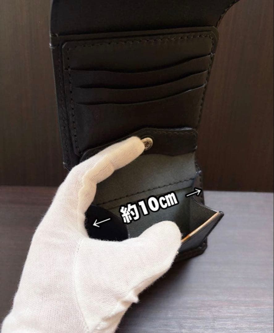 牛ヌメ革　ハンドメイド　折り財布　栃木レザー（サドルレザー）メンズ　ライダース