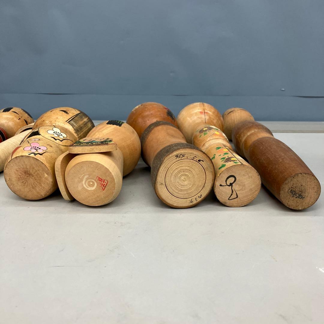 D-3 創作こけし まとめ売り 14体セット 伝統工芸品 郷土玩具 昭和レトロ