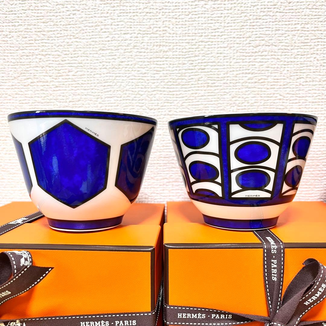 【廃盤 新品 全4種セット】エルメス　ブルーダイユール　ラージボウル