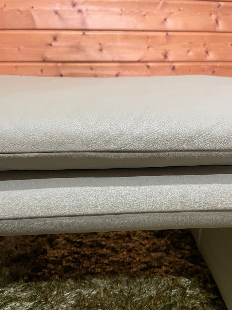 美品　HUKLA 日本フクラ　オットマン　レザー　本革　足置き　スツール