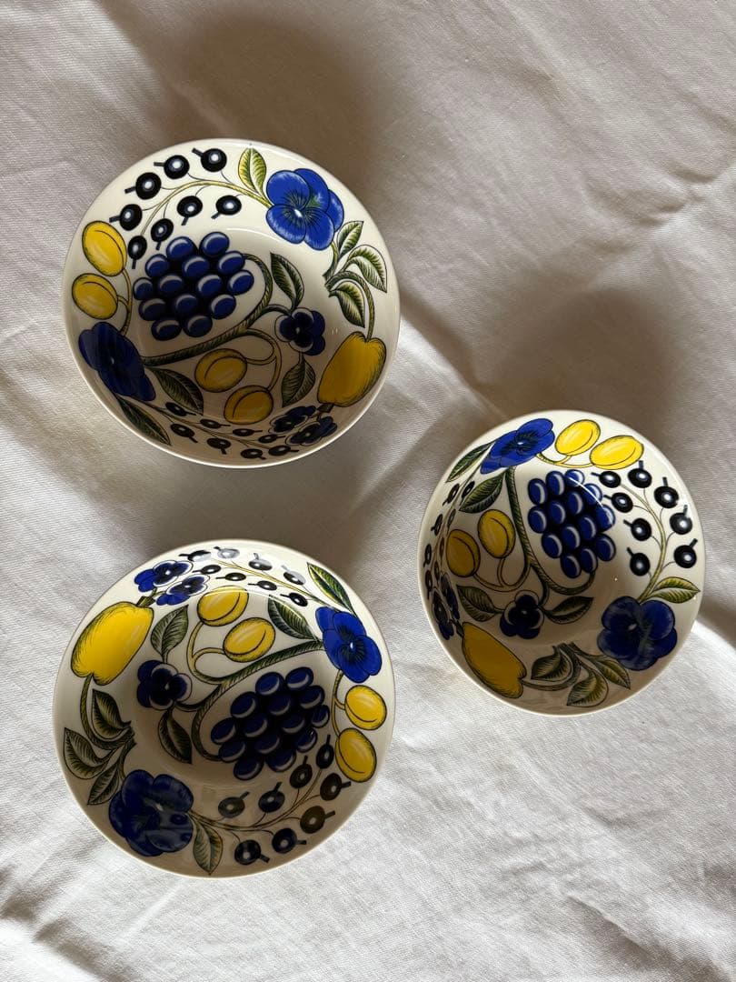 ARABIA イエローパラティッシ ボウル 17センチ3個セット