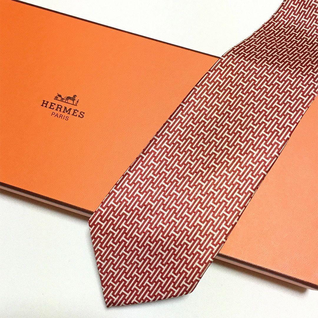 未使用級 H織りタイ ファソネH H柄 エルメス HERMES ネクタイ シルク