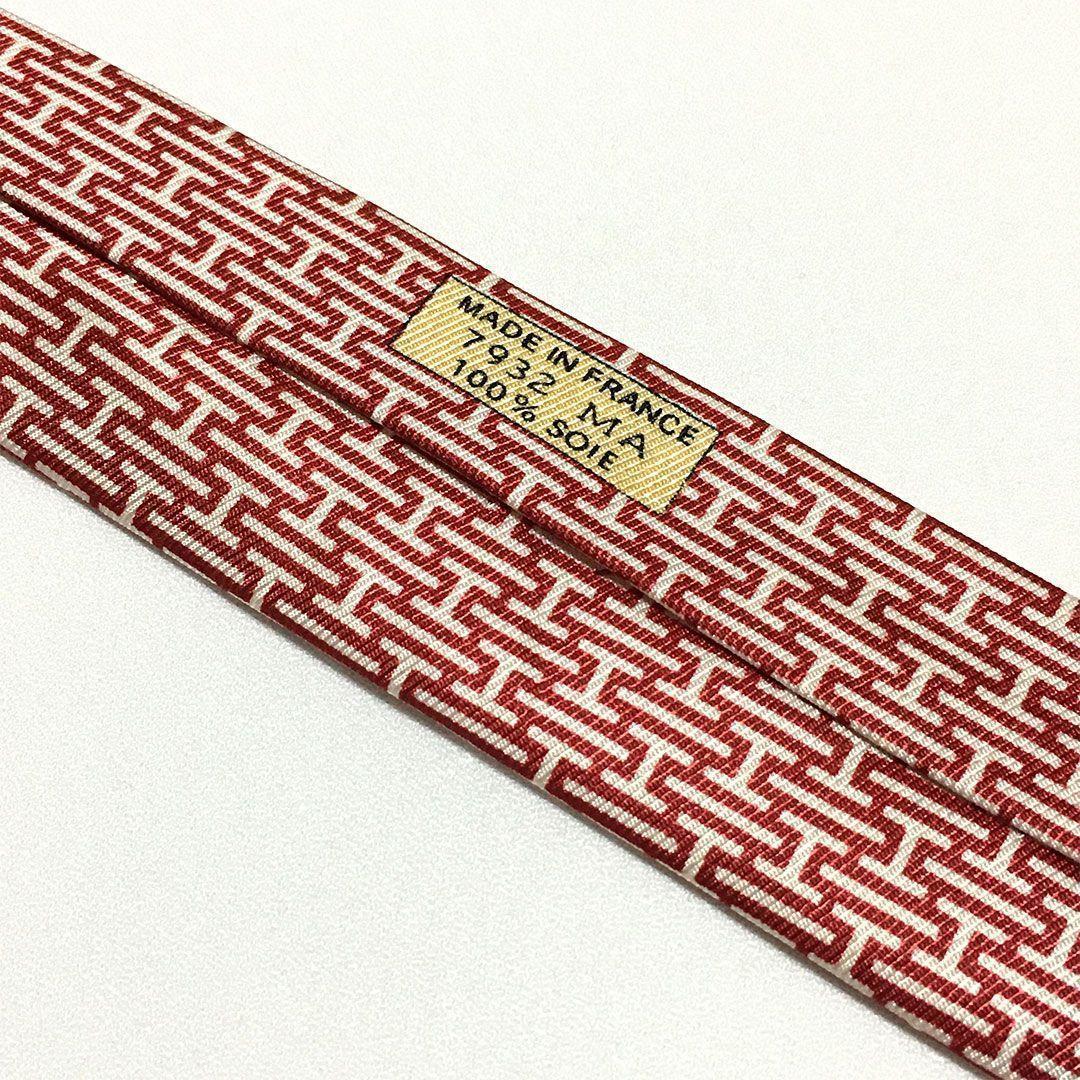 未使用級 H織りタイ ファソネH H柄 エルメス HERMES ネクタイ シルク