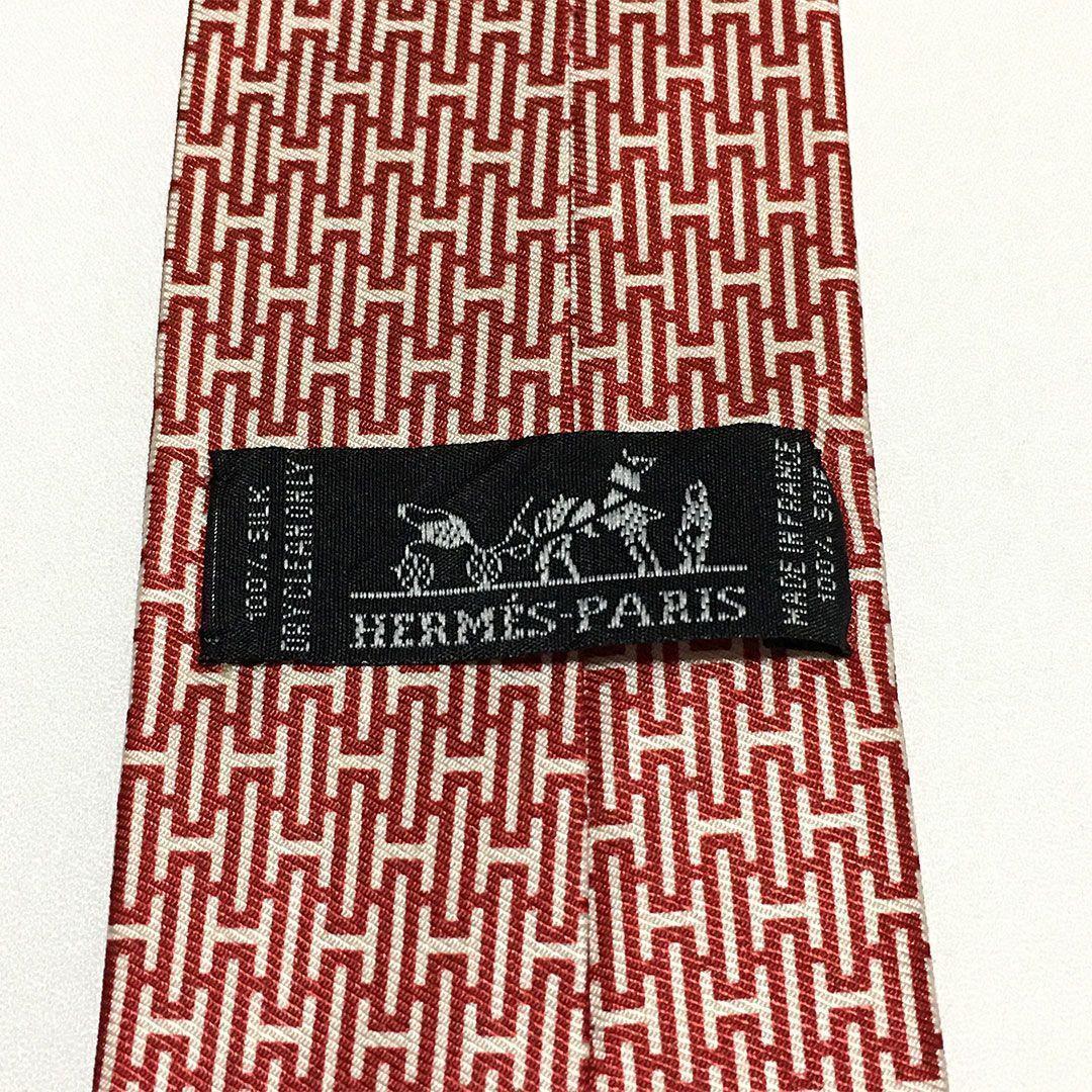 未使用級 H織りタイ ファソネH H柄 エルメス HERMES ネクタイ シルク