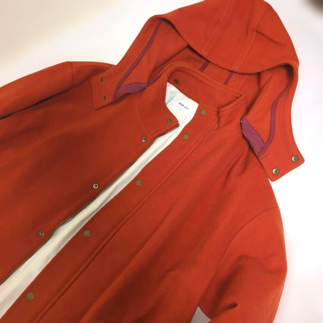 美品✨パーリッシィ PARICI 圧縮メルトンベンチコート　オレンジ