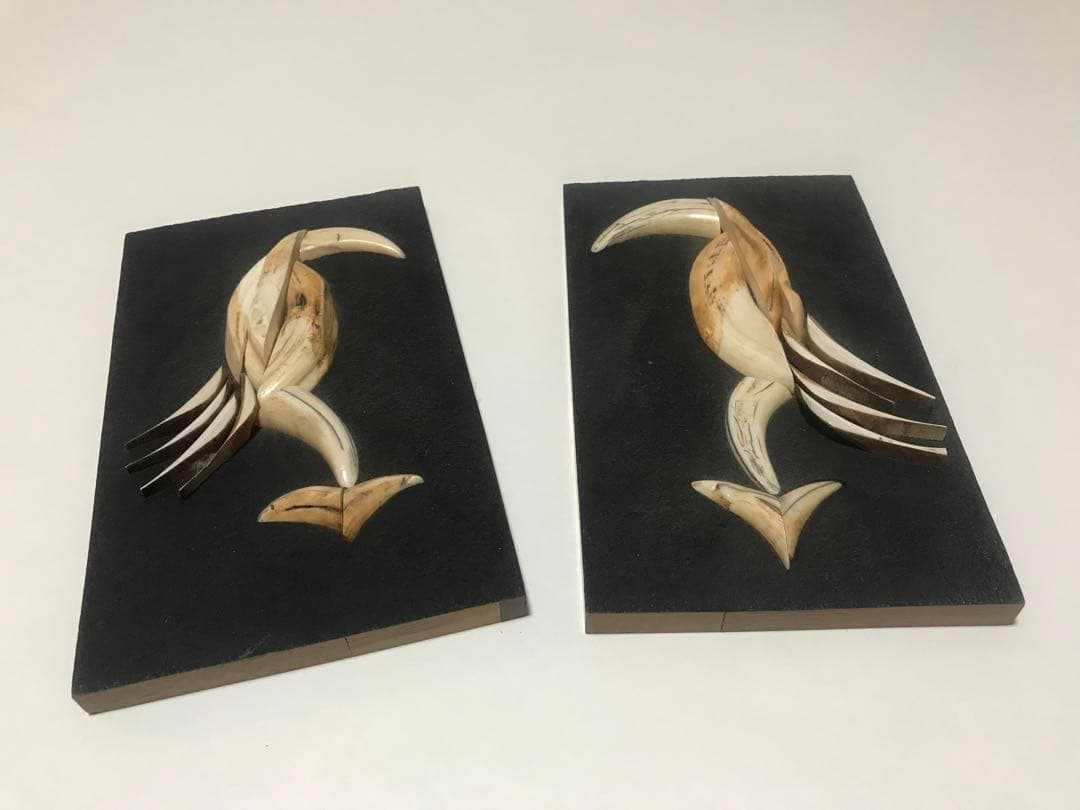 壁掛け　壁飾り　アート　一対の鳥　アフリカ産