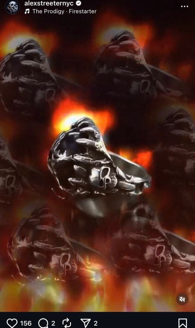 新品■14万ALEXSTREETER 18k STAR HellfireRing