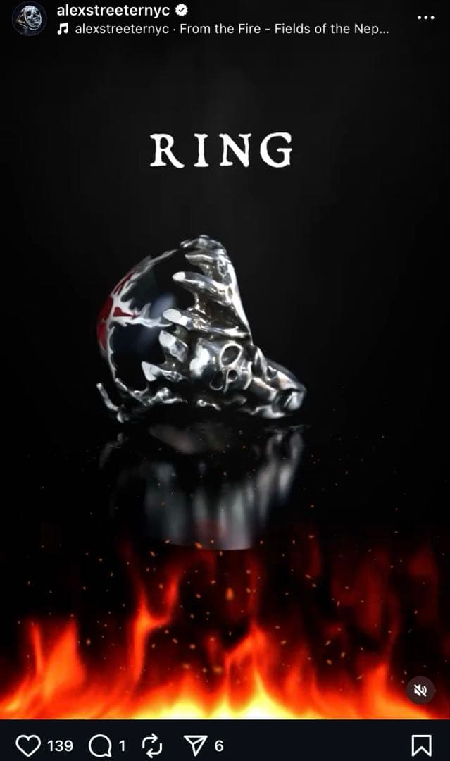新品■14万ALEXSTREETER 18k STAR HellfireRing