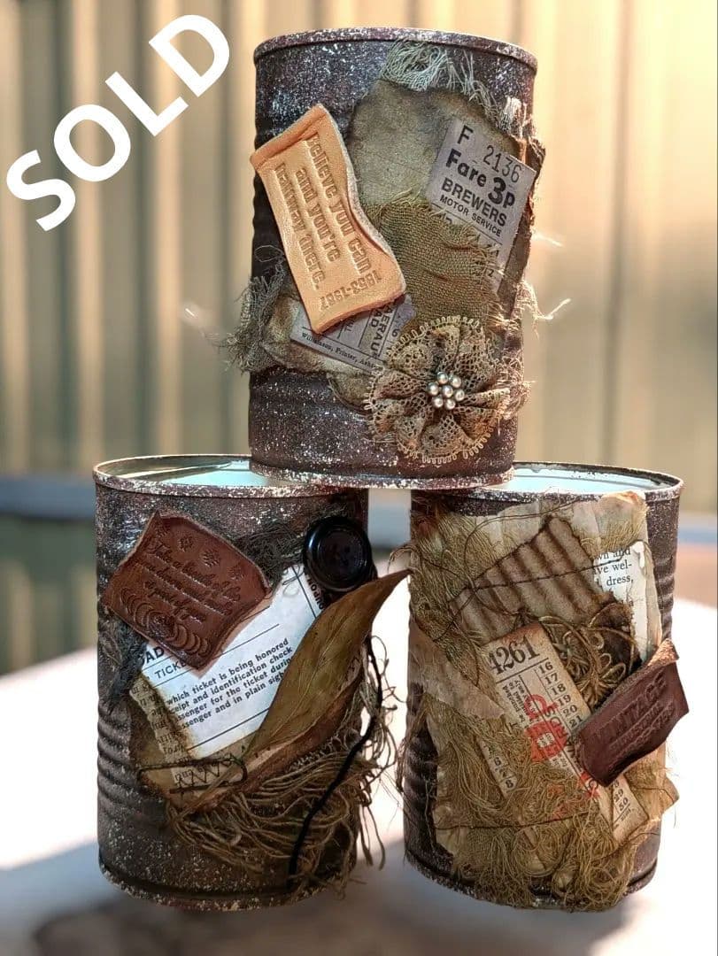 古びた紙さんたちとコラボ✨️リメイク缶✨️3個セット