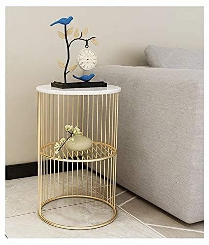 ゴールドフレーム グジュアリー大理石テーブル 2層収納