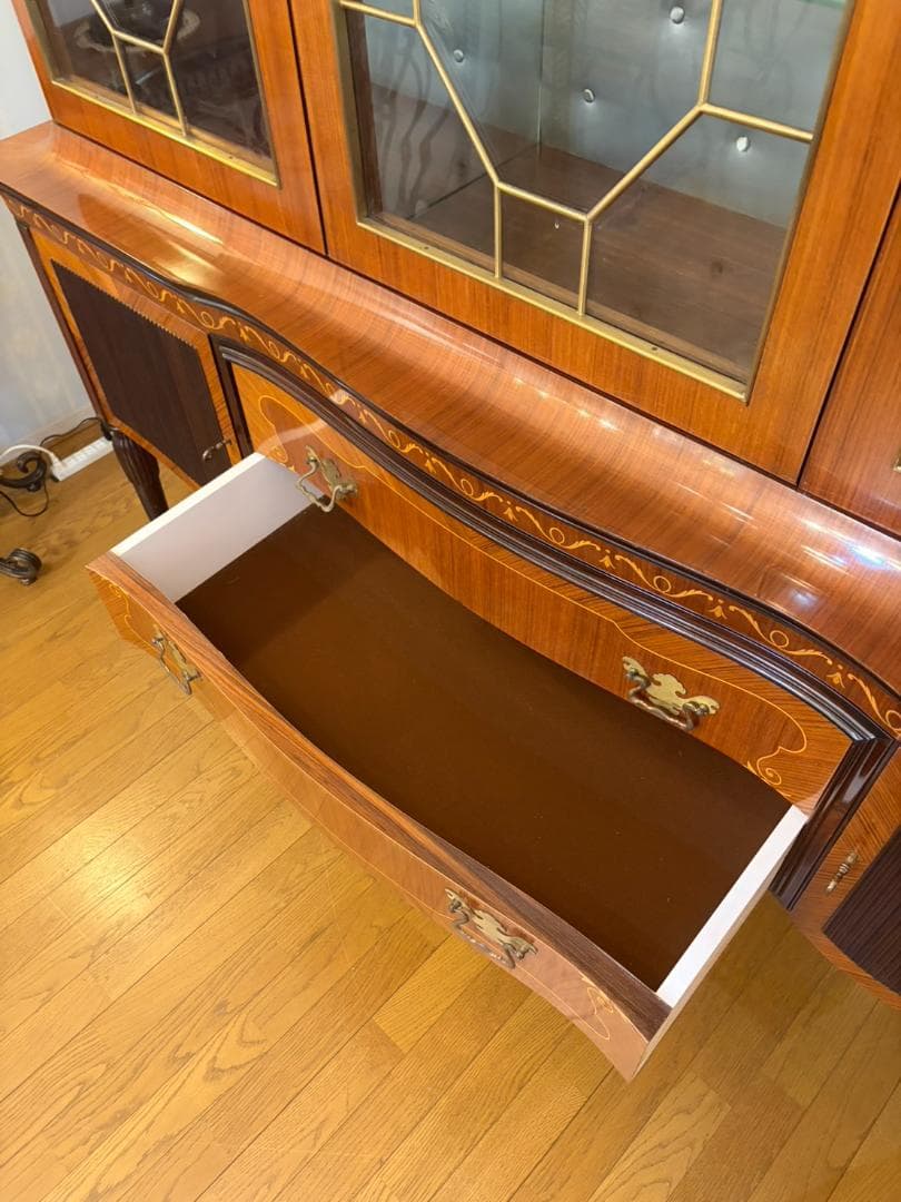 イタリア 象嵌 ブックケース 飾り棚 キャビネット W182cm カントゥ
