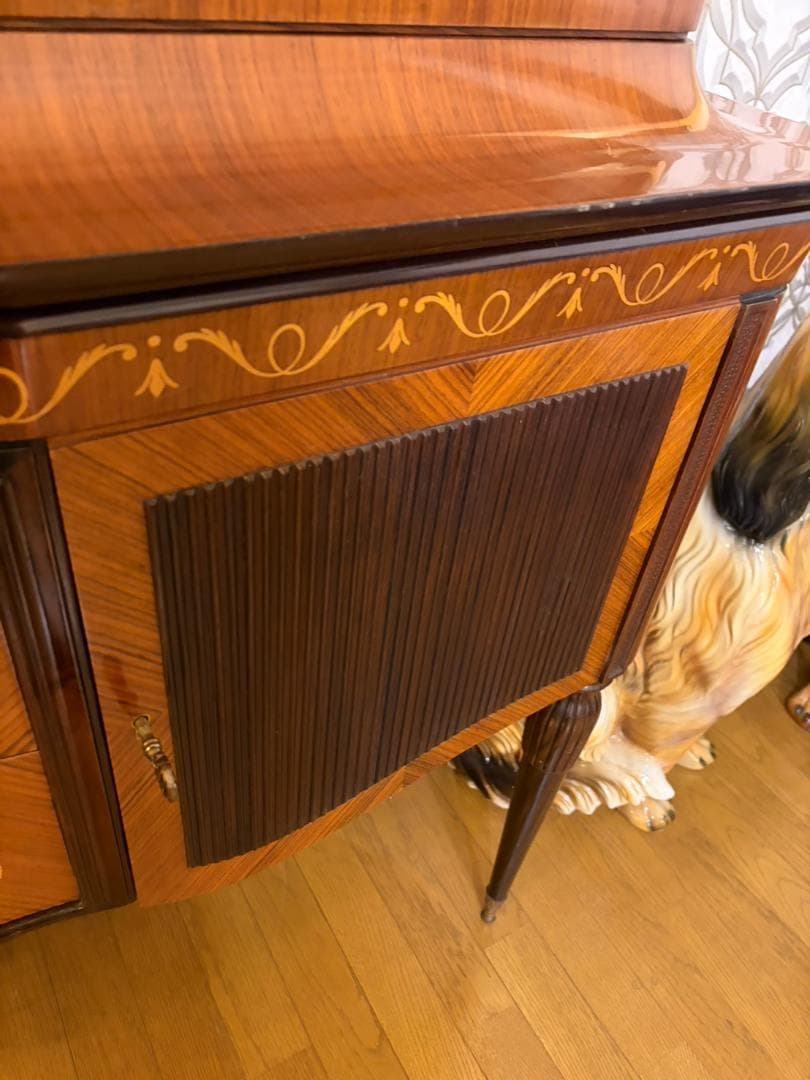 イタリア 象嵌 ブックケース 飾り棚 キャビネット W182cm カントゥ